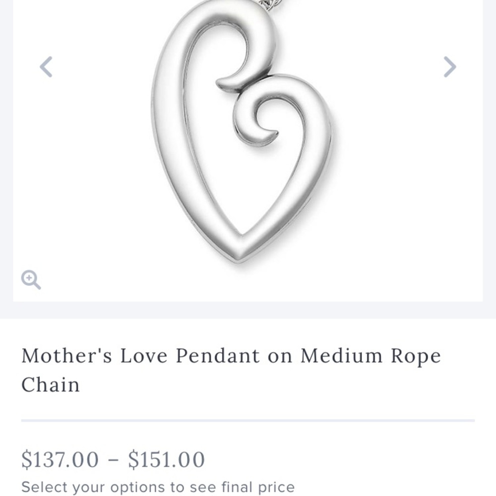 James Avery Mother’s Love Pendant w/necklace